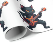 Black Cat Guitar Player ラッピングペーパー (ロールコーナー)