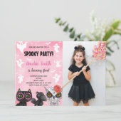 Black Cat Halloween誕生日招待状w photo 招待状 (スタンド正面)