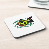 Black Cat Halloween art  コースター (左側)