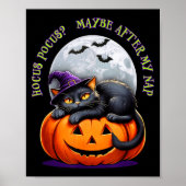 Black Cat Halloween Funny Pumpkin Costume Gift  ポスター (正面)