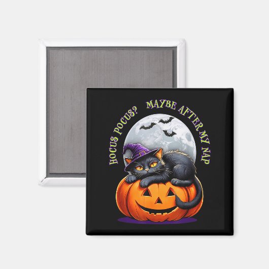 Black Cat Halloween Funny Pumpkin Costume Gift マグネット (正面/裏面)