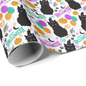 Black Cat Halloween Gift Wrapping Paper ラッピングペーパー (ロールコーナー)