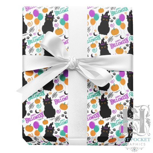 Black Cat Halloween Gift Wrapping Paper ラッピングペーパー
