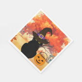 Black Cat Halloween Paper Napkin スタンダードランチョンナプキン (角)