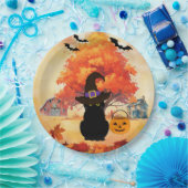 Black Cat Halloween Paper Plates ペーパープレート (パーティー)