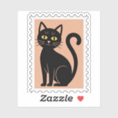 Black Cat Halloween Postage Stamp シール (シート)