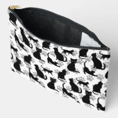 Black Cat Halloween Print Make-up Bag アクセサリーポーチ (見開き)