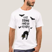Black Cat Halloween Tシャツ (正面)