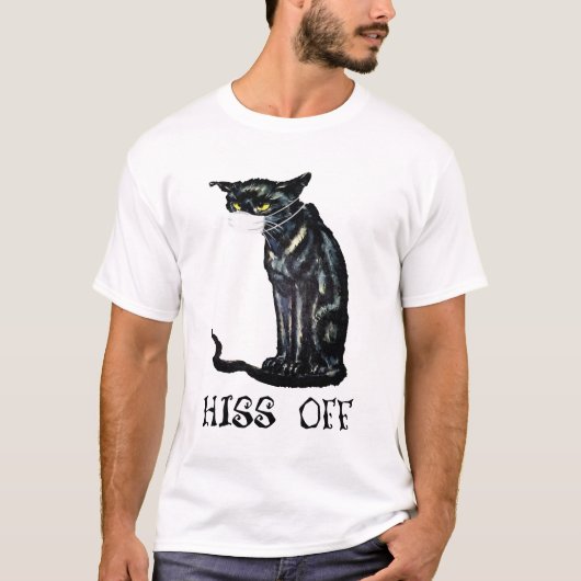 Black Cat His Off Shirt 2020検疫おもしろい済み Tシャツ (正面)
