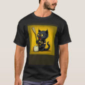 Black Cat Hockey Corn On The Cob Tシャツ (正面)