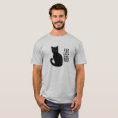 Black Cat in japanese Kanji Tシャツ (正面フル)