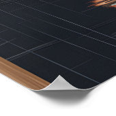 Black Cat in Rainy Neon Japanese Street Anime Art ポスター (角)