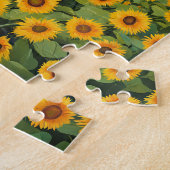Black Cat in Sunflower Field Jigsaw Puzzle ジグソーパズル (側面)