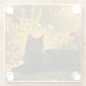 Black Cat in the Flowers I ガラスコースター (裏面)