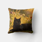 Black Cat in the Flowers I クッション (裏面)