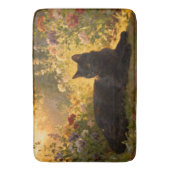 Black Cat in the Flowers I バスマット (正面縦)