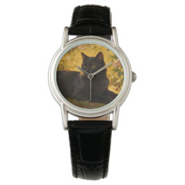 Black Cat in the Flowers I 腕時計