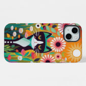 Black Cat in The Garden iPhoneケース (裏面横)
