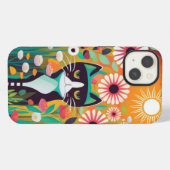 Black Cat in The Garden iPhoneケース (裏面横)