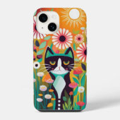Black Cat in The Garden iPhoneケース (裏面)