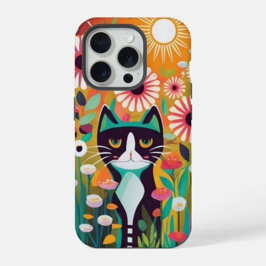 Black Cat in The Garden iPhoneケース (裏面)
