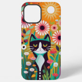 Black Cat in The Garden iPhoneケース (裏面)