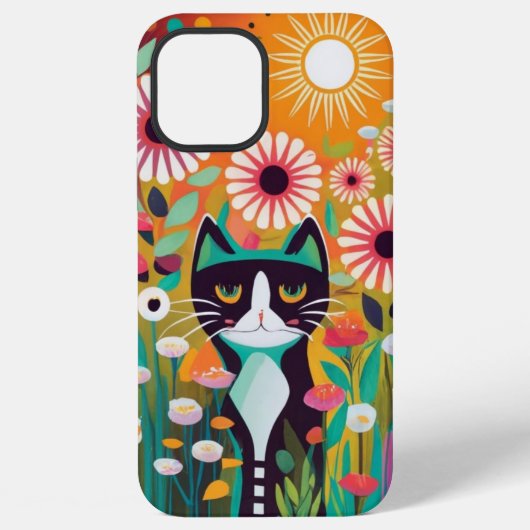 Black Cat in The Garden iPhoneケース (裏面)