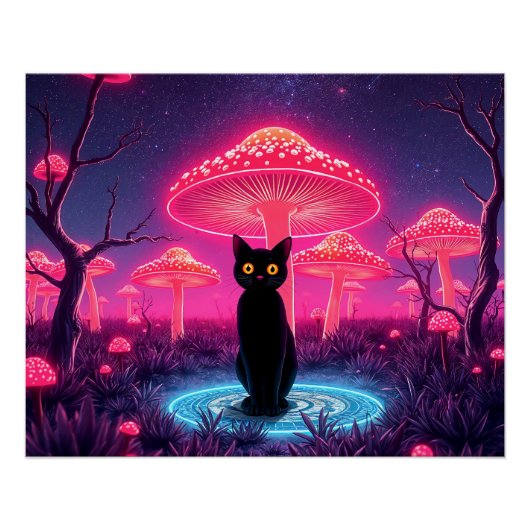 black cat in the psychedelic world ポスター (正面)