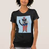 Black Cat In Uncle Sam Suit Tシャツ (正面)