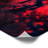 Black cat in urban alleyway at night with vibrant  ポスター (角)