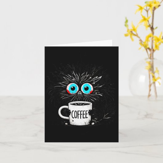 Black Cat Its Fine Im Fine Everything Is Fine Funn カード (黄色い花)