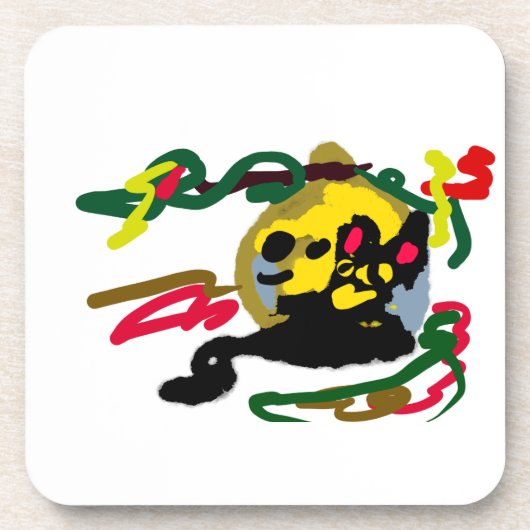 Black cat joy Halloween コースター (正面)