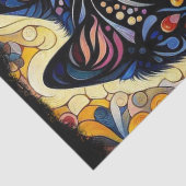 Black Cat Kitty Floral Whimsical Decoupage 薄葉紙 (詳細)