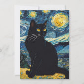 Black Cat Landscape 絵を描's Greeting Card 招待状 (正面)