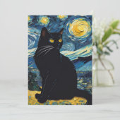 Black Cat Landscape 絵を描's Greeting Card 招待状 (スタンド正面)