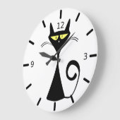 Black cat large clock ラージ壁時計 (傾斜)