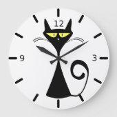 Black cat large clock ラージ壁時計 (正面)