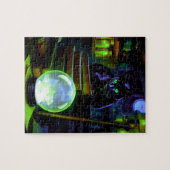 Black cat lingers in witch's Lair ジグソーパズル (横)