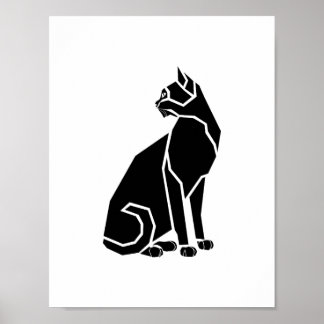 Black Cat Looking Back ポスター