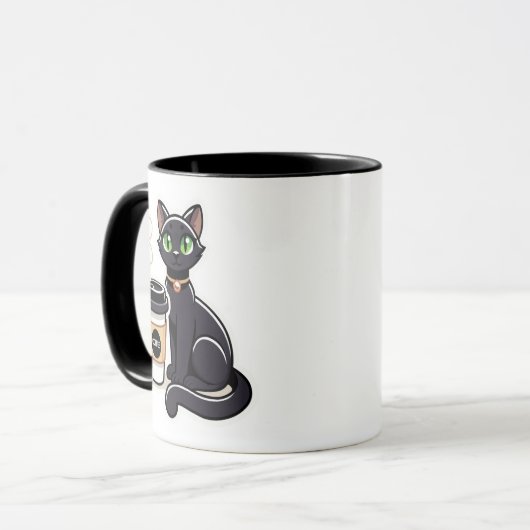 Black Cat lover Coffee Break Cup マグカップ (正面左)