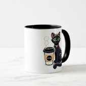Black Cat lover Coffee Break Cup マグカップ (正面右)