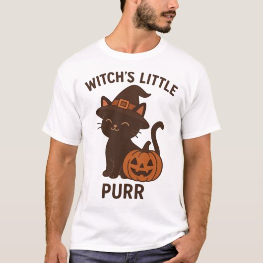 Black Cat Magic – Witch’s Little Purr Tシャツ (正面)