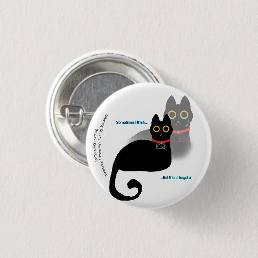 Black Cat Meme Button 缶バッジ (正面&裏面)