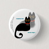 Black Cat Meme Button 缶バッジ (正面)