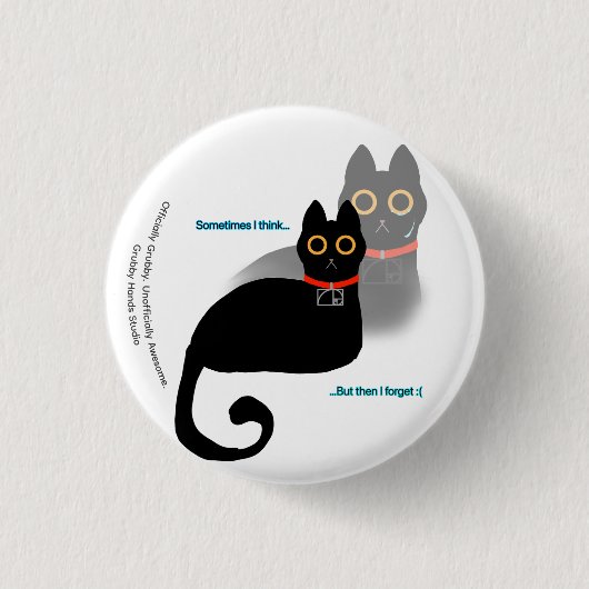 Black Cat Meme Button 缶バッジ (正面)