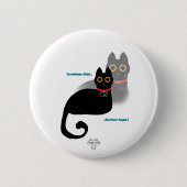 Black Cat Meme Pin Button 缶バッジ (正面)