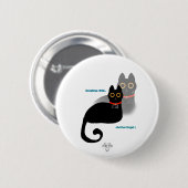 Black Cat Meme Pin Button 缶バッジ (正面&裏面)