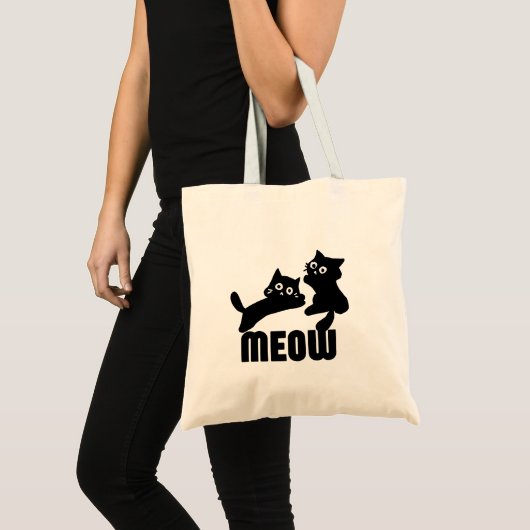 black cat,meow トートバッグ (正面(商品))