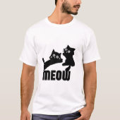 black cat,meow tシャツ (正面)
