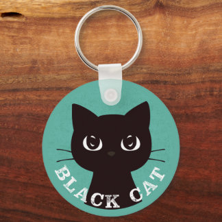 BLACK CAT | Minimalist Modern Pop Black Cat キーホルダー